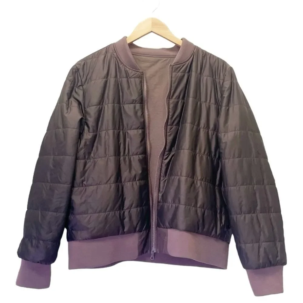 DownEast Reversible Bomber Jacket in Dusty Mauve Women’s Size XL Extra Large - Picture 3 of 10